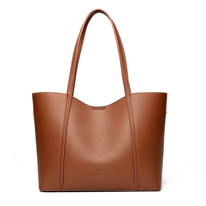 Women's High-Quality Leather Shoulder Bag  Crossbody  Messenger Tote Bag  Branded Large Bag