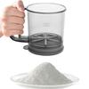 Hand Crank Flour Sifter Fine Mesh One Hand Press Crank Sifter Semi-Automatic Sugar Powder Sieve Cup Handheld Cooking Baking Tool