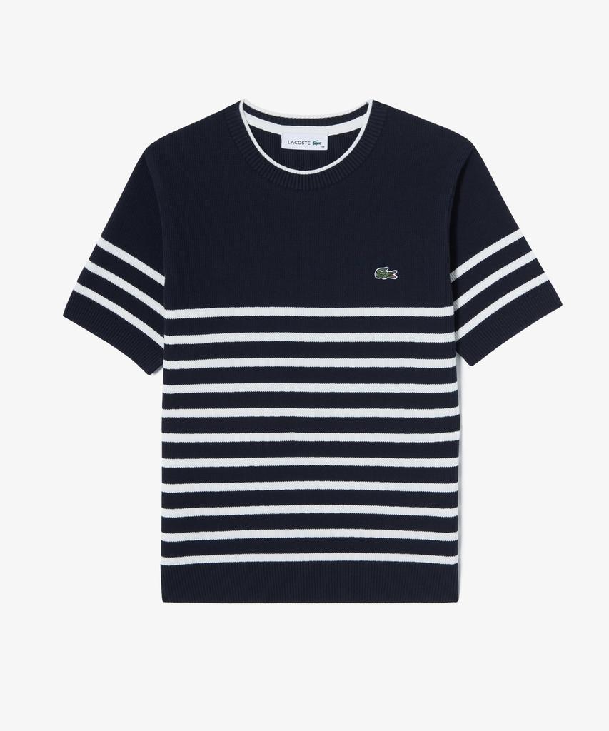 LACOSTE Women'S Striped Short Sleeve Sweater Af415E-56G 166