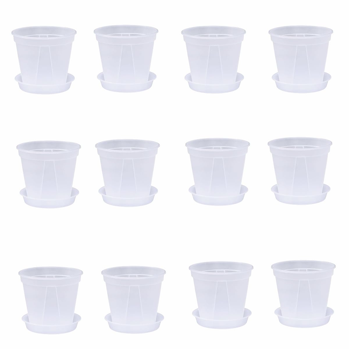 

12 pieces yen in 3 Clear Plastic Plant Pots with Bottom Plates (365 each) (Available sizes) (Medium)