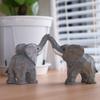 Hand Carved Wooden Elephant Statue Figurine Hand Painted Home Decor Lucky Feng Shui Sculpture Craft Ornament Desk Home Decor