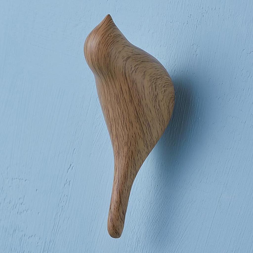 Gancio da parete creativo a forma di uccello decorazione per la casa gancio in resina effetto legno gancio 3D gancio appendiabiti