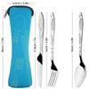 3Pcs New Portable Travel Cutlery Stainless Steel Western Style Steak Knife Fork Spoon Complete Set of Tableware Home Use Outdoor