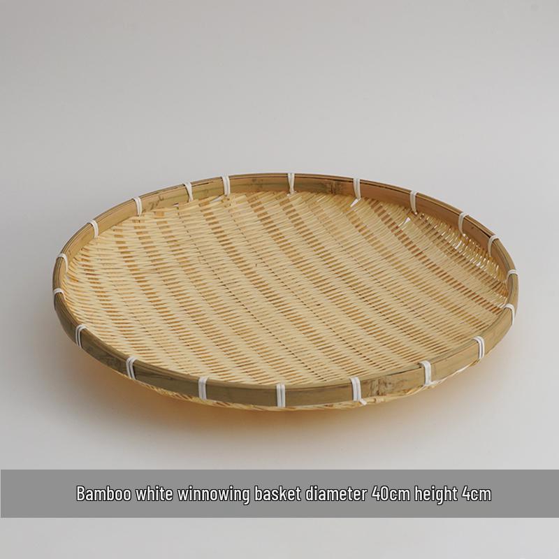 Handgefertigter Bambus-Worfkorb: Mehrzweck-Sieb, Obst- und Brötchenschale, Langlebiges rundes Design