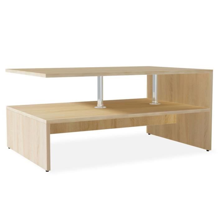 VidaXL Table basse Bois d'ingénierie 90x59x42 cm Chêne 244855