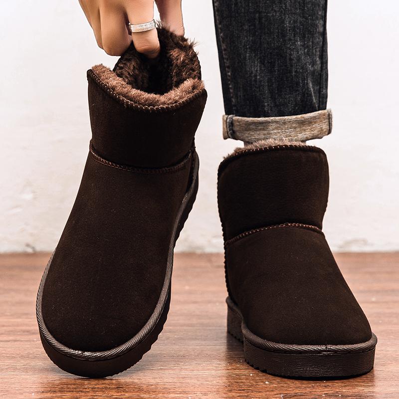 Herren Mode Baumwolle Neu High Top Winter Lässig Anti-Rutsch Abriebfest Dicke Sohle Schuhe Plüsch Komfort Dicke Schnee Trend Stiefel