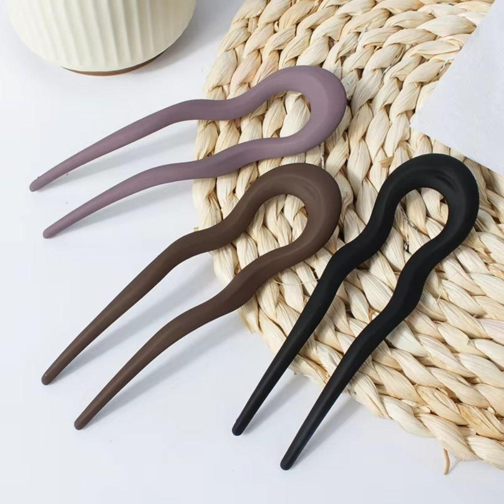 Resin Hairpin U-Shaped Hair Bun Elegant Hair Styling Tools  for Women Girls