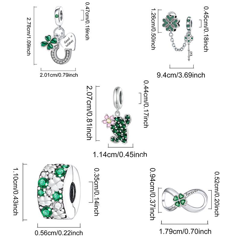 Copper Green Plants Pendant Bracelet Charm Ball Suitable For Bracelets Diy Women'S Jewelry