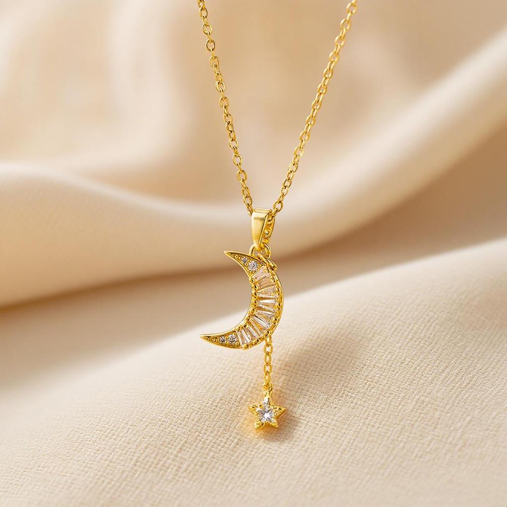 Elegant Light Luxury Zircon Necklace for Women - Gold-Plated, Simple Clavicle Chain