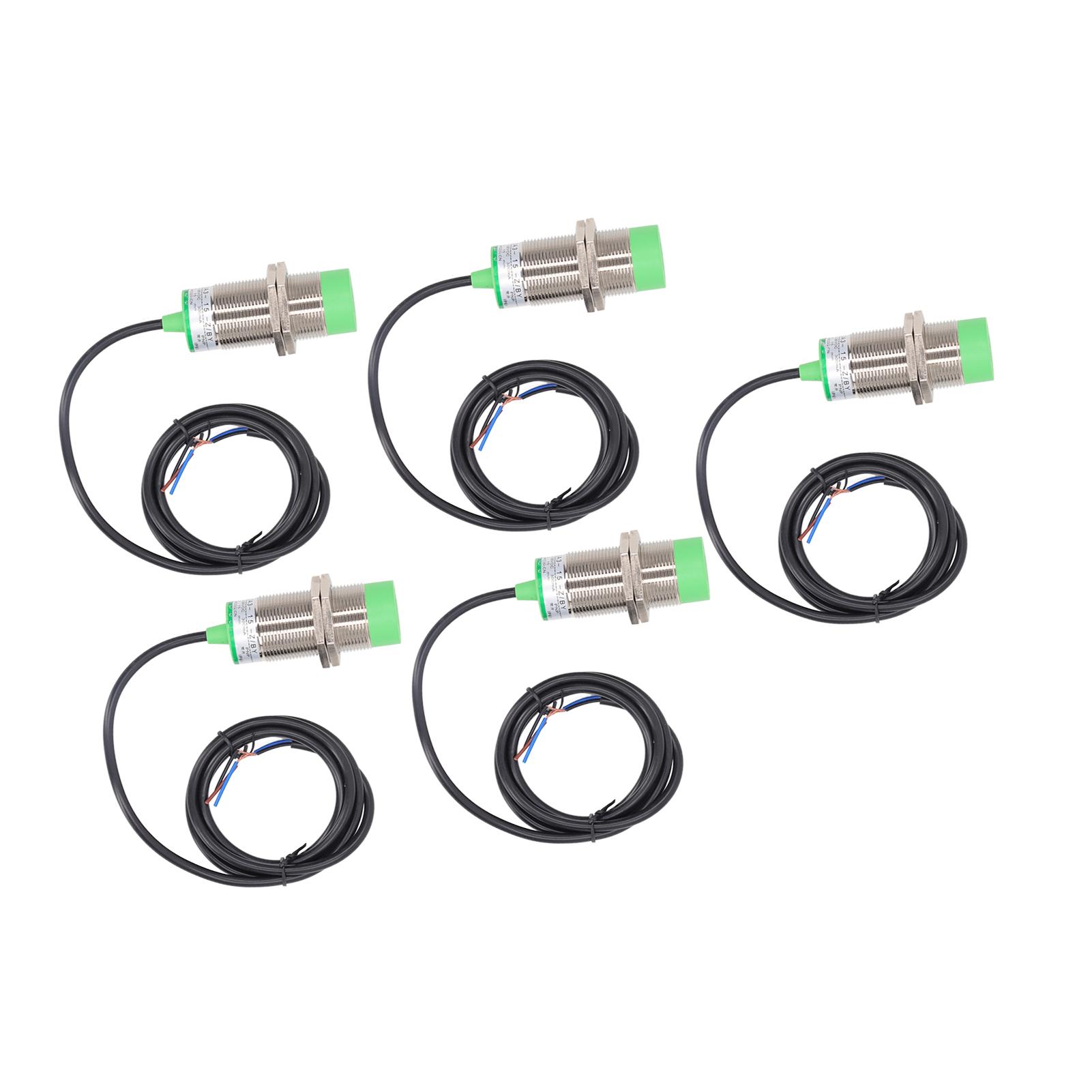 

5 Pcs Proximity Sensor PNP Normally Open 15mm Detection IP65 Inductive Proximity Sensor Detection Switch 6‑36VDC