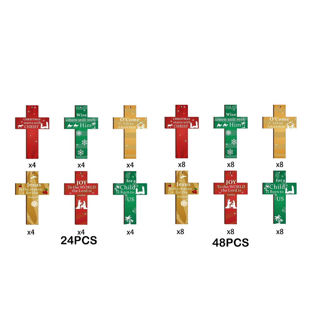Wooden Cross Christmas Ornament – Prayers For Peace Hope And Love Christmas Decoration Tree