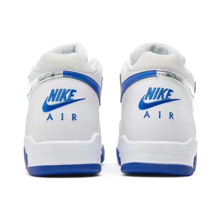 Nike Flight Legacy Fashion Abrasion Resistant Abrasion Resistant Mid Top Vintage Basketball Shoes Men's White Blue BQ4212-103(Team181-)