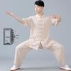 Unisex Cotton Linen Tai Chi Suit - Summer Martial Arts Practice & Competition Wear
