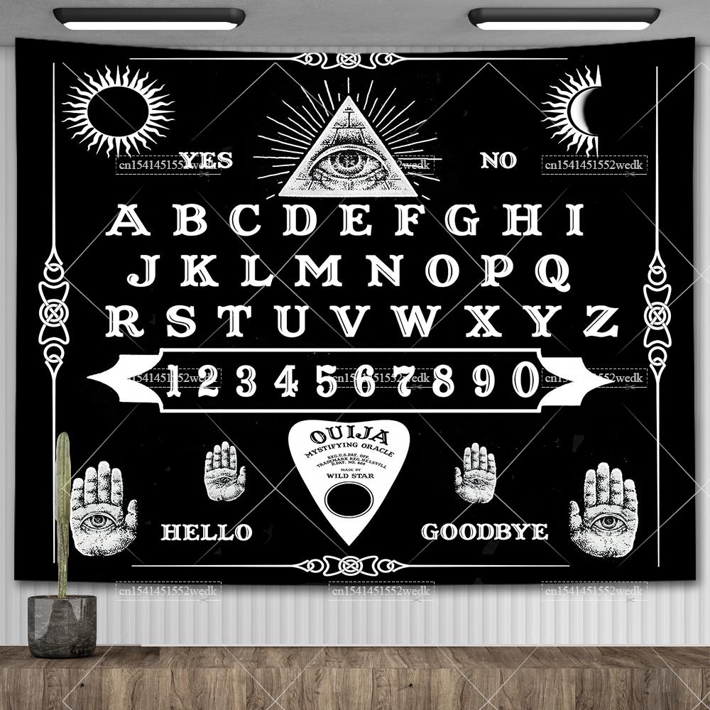 Ouija Board Tapestry Mandala Gothic Baphomet Occult Tapestry Aesthetic Room Decor Witchcraft Astrology Tarot Tablecloths