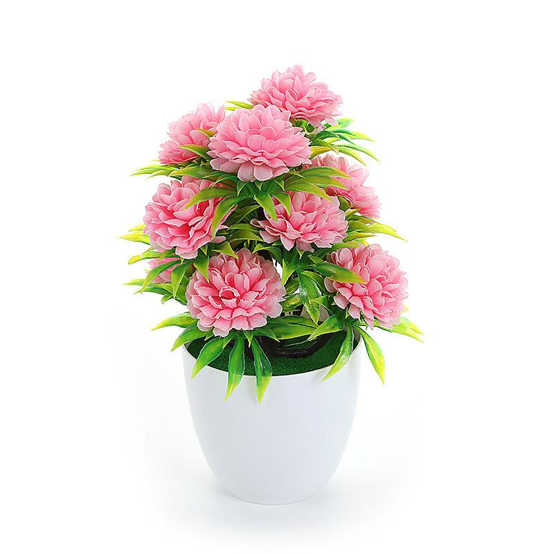 Flower Pot Plastic With Twelve Ball Chrysanthemum For Indoor Decoration