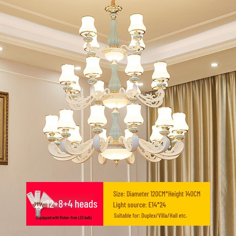 Modern European Ceramic Chandelier for Living Room, Restaurant, or Bedroom in Villa