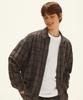 DISTN9NE Seersucker Check Shirt Charcoal (Lp2Yu347-075)