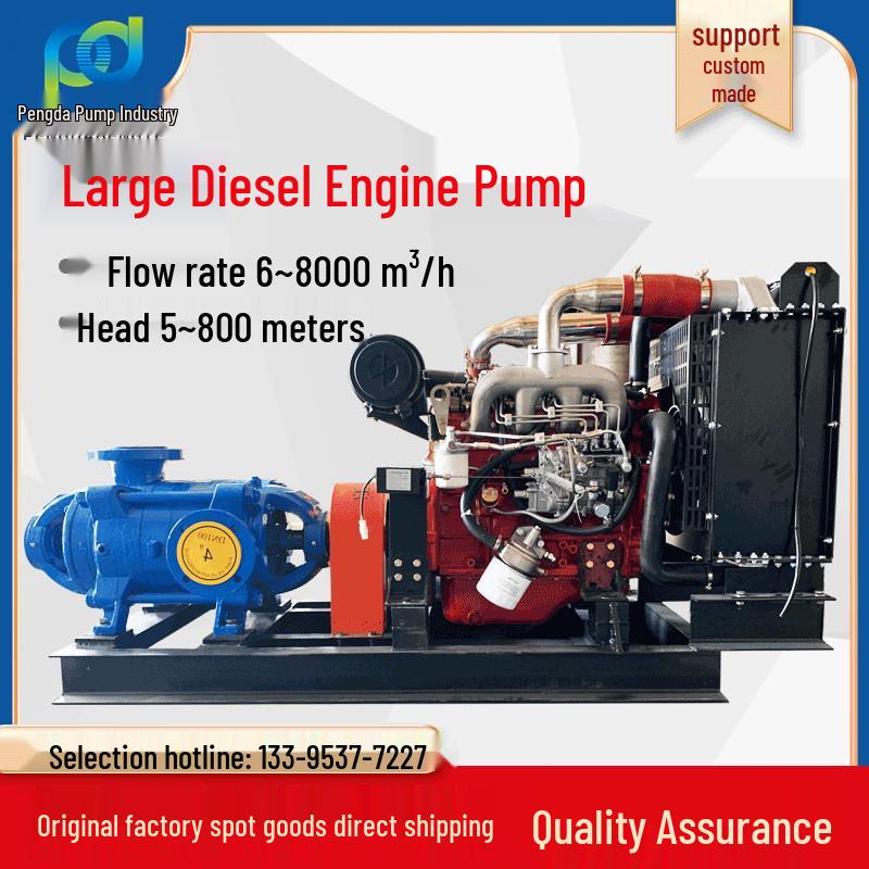 High Flow Variable Frequency Diesel Water Pump – Double Suction & High Head for Flood Control and Agricultural Irrigation