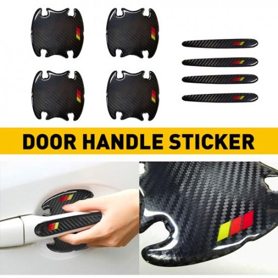 4PC Carbon Fiber Car Door Handle Bowl Protector Decal Sticker For Toyota 4Runner
