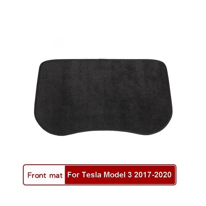 For Tesla Model 3/Y/3+ Trunk Mats Flocking Fabric Pad Front Rear Trunk Cargo Tray Storage Box Mat Car Flannel Cushion 2017-2024
