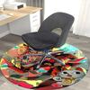 1pc Anime Cat with Skull Headphones Round Carpet - Office Chair Mat, Non-Slip Rug for Home Decor, Living Room
