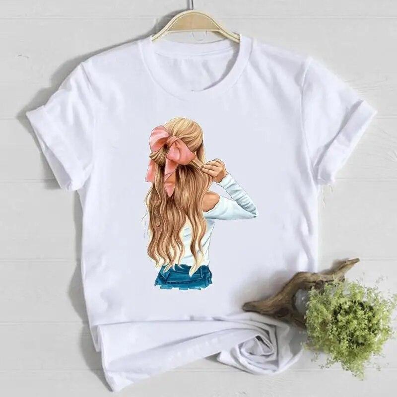 Coffee Happy Time Cute Summer Short Sleeve Casual Tee Top Clothes Fashion Shirt Lady Tshirt Female T Women Graphic T-shirts