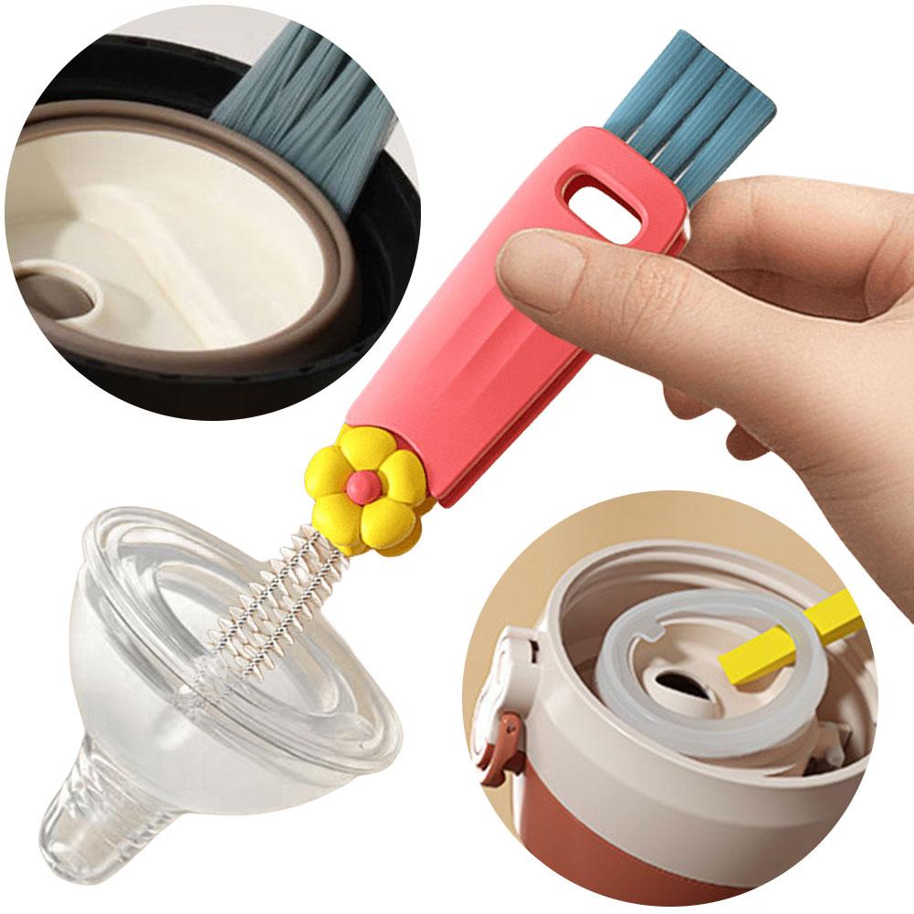3 In 1 Bottle Brush Wine Glass Cleaner Brush Multifunctional Cup Brush Insulation Bottle Cleaning Brush Kitchen Cleaning Tools