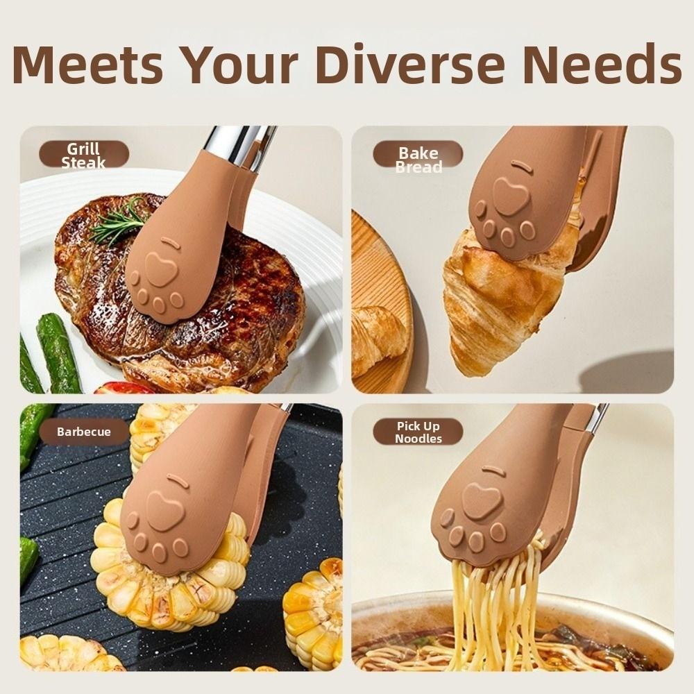Anti-Scalding Non-Stick Steak Tongs Heat Resistant Cake Bread Tong Cooking Tong  Steak Pasta