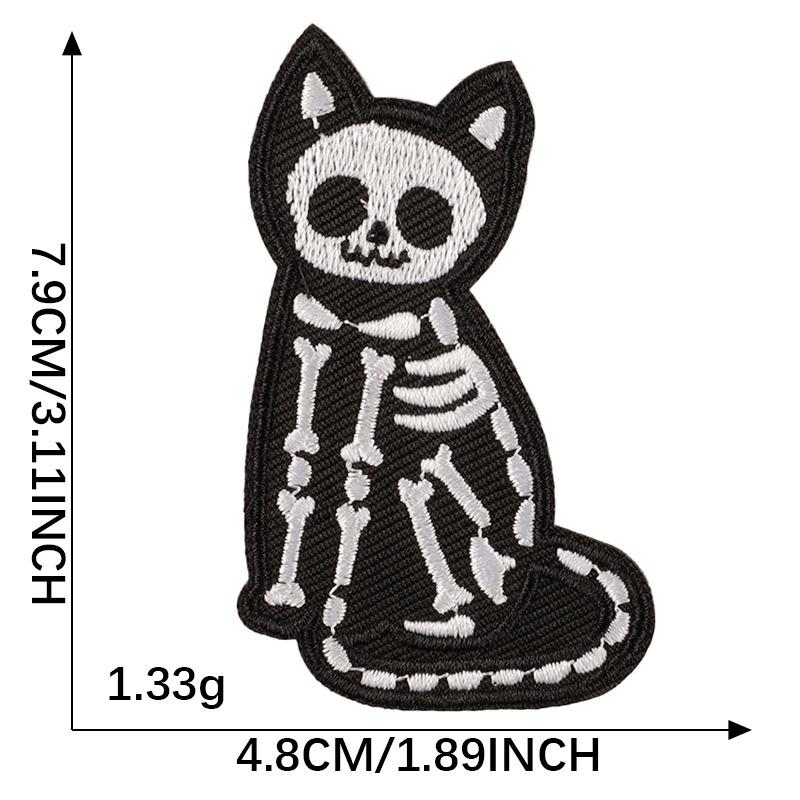 

Вышитая нашивка Хэллоуин Череп Китти - DIY Аксессуар для одежды