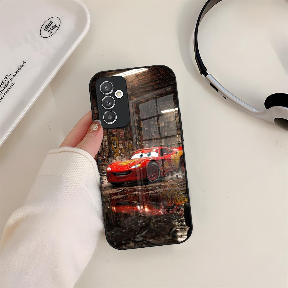 Coque de téléphone Cars Lightning McQueen en Verre Pour Samsung S24 S26 S23 S20 S25 S21 S22 Ultra Fe Plus A05 A06 A16 A26 A36 A56 Coque