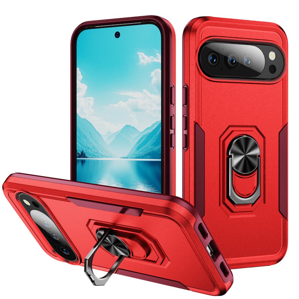 For Google Pixel 10/10 Pro Case Military Grade Ring Kickstand PC+TPU Phone Cover
