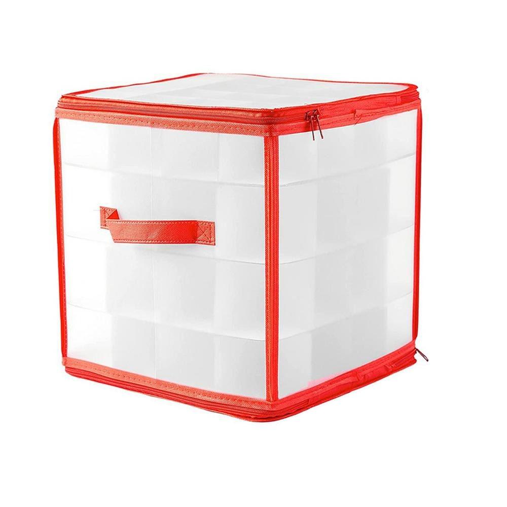 64-Grid Christmas Ball Storage Containers Translucent Xmas Ornament Storage Box  Holiday