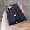 Simple solid color suitable for Samsung s24ultra mobile phone case s23u wristband bracket s22p silicone protective case s22u