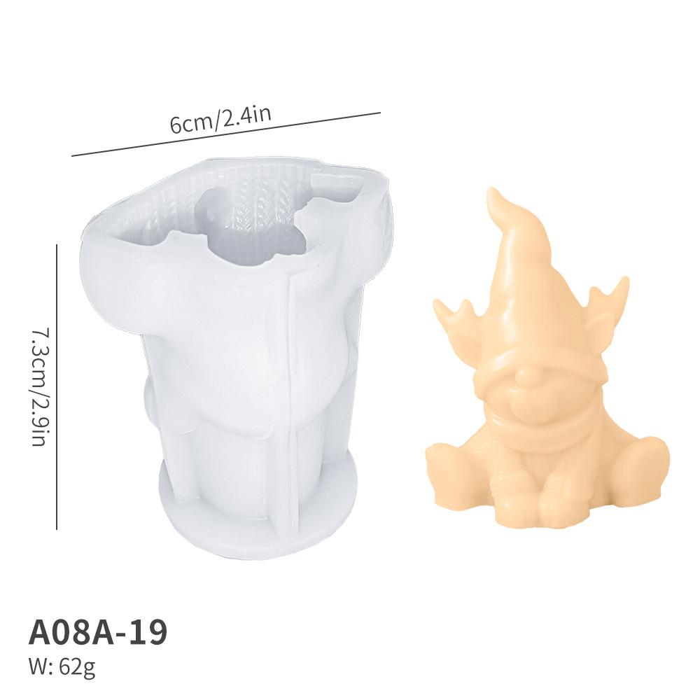 DIY Svíčka Santa Clause Silikonové formy 3D Bezobličejový trpaslík Vonná svíčka Sádra Mýdlo Pryskyřice Řemeslná forma Vánoční dárkový nástroj pro výrobu