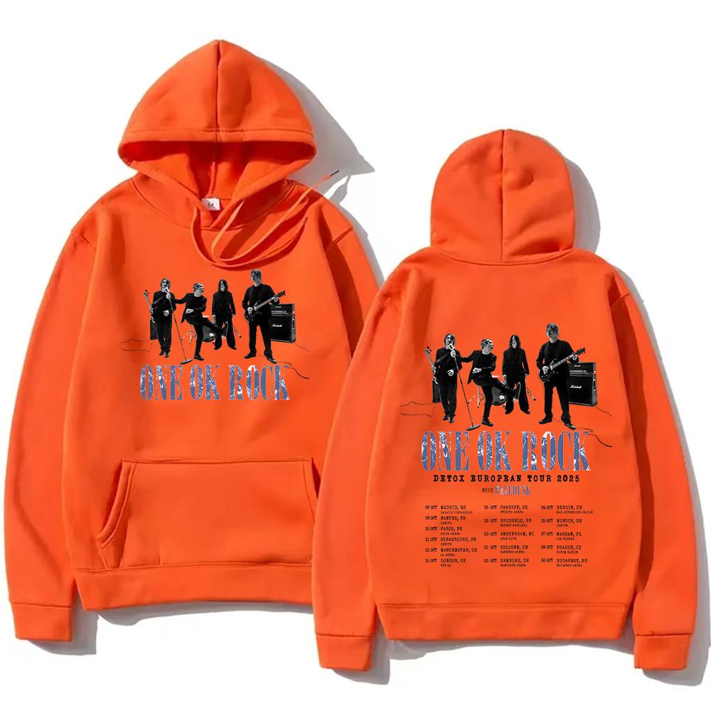 One Ok Rock Band Hip Hop Band Hoodies ONE OK ROCK Detox Europban Tour Sweatshirts Fall Men Women Two Sides Funko Pop Streetwear