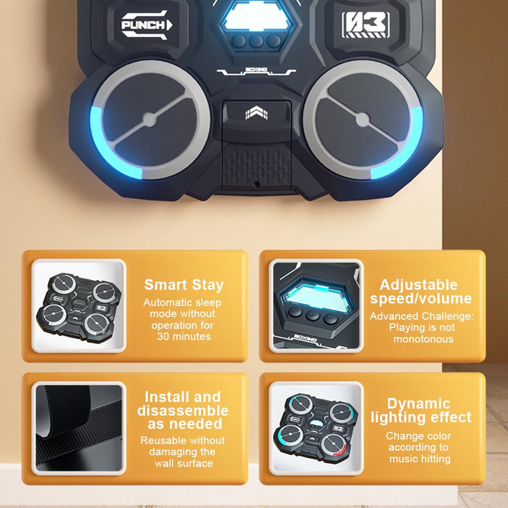 Music Boxing Machine Indoor Boxing Trainer with Gloves Music Boxing Puncher Boxing Training Punching Equipment for Home Exercise