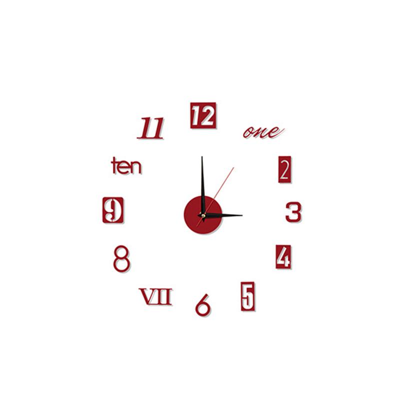 3D большие настенные часы DIY зеркало наклейка часы гостиная домашний декор модные кварцевые большие часы красный