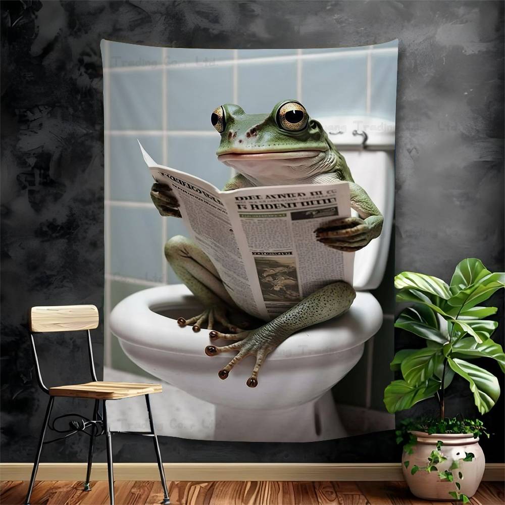 

Funny Bathroom Humorous Animal Printed Large Wall Tapestry Hanging Tarot Hippie Wall Rugs Dorm Cheap Hippie Wall Hanging 74x94cm(29x37in)