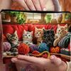 Niedliche Cartoon-Katze Aufdruck Kosmetiktasche Multifunktionale Tragbare Make-up-Tasche Reißverschluss Reise-Aufbewahrungstaschen Geschenke