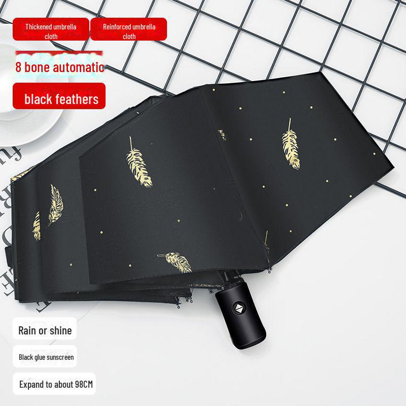 Parapluie pliant automatique coréen à double usage pour étudiantes - Protection contre le soleil et la pluie, résistant aux UV, grand.