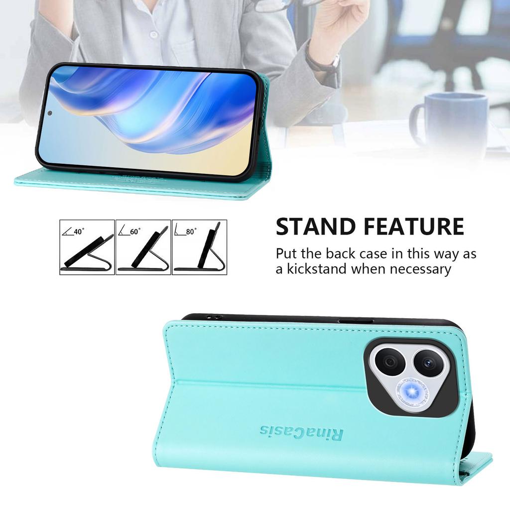 For Honor 400 Lite Leather Case RINACASIS RC01 Phone Cover with RFID Blocking Wallet Stand