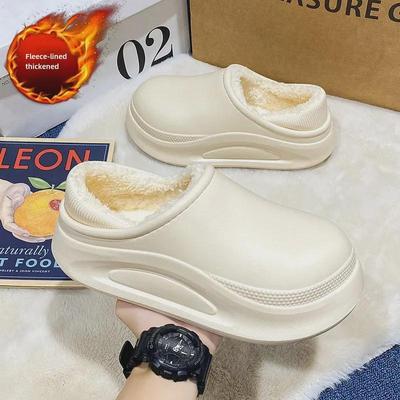 Men's Waterproof Winter Cotton Slippers - Warm, Fashionable, Velvet-Lined, Suitable for Indoor/Outdoor Wear, Unisex Fur Design