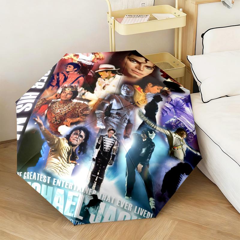 1PC Michael Jackson Automatic Umbrella - Suitable Travel Outdoor Portable Umbrella Birthday Gift Daily Essentials