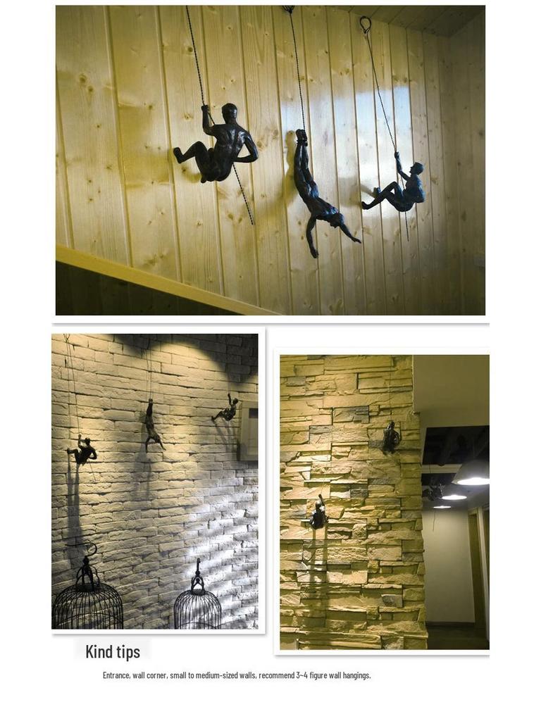 Retro Industrial Rock Climbing Wall Art for Living Room
