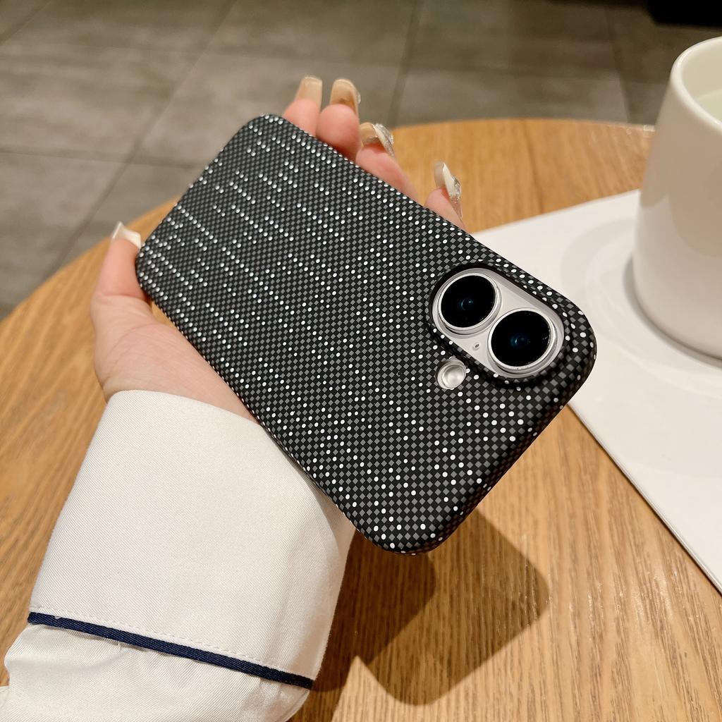Carbon Fiber Kevlar Pattern PC For Magsafe Case For iPhone 17 Air 16 15 14 Plus 13 12 Pro Max 11 Magnetic Wireless Charge Cover