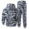 Camouflage Hoodie Herren Set Herren Zweiteiler Herren Kapuzen-Reißverschluss-Cardigan Set