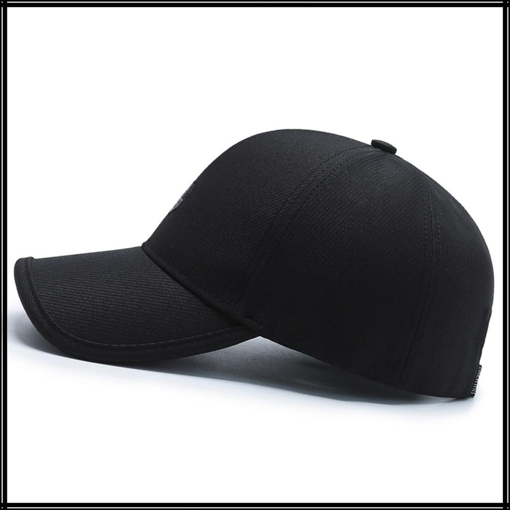 CZA144 [White Fang] Cap, Hat, Simple, Trendy, Spring/Autumn, Stylish, Cool, Men's, Women's, (Black)