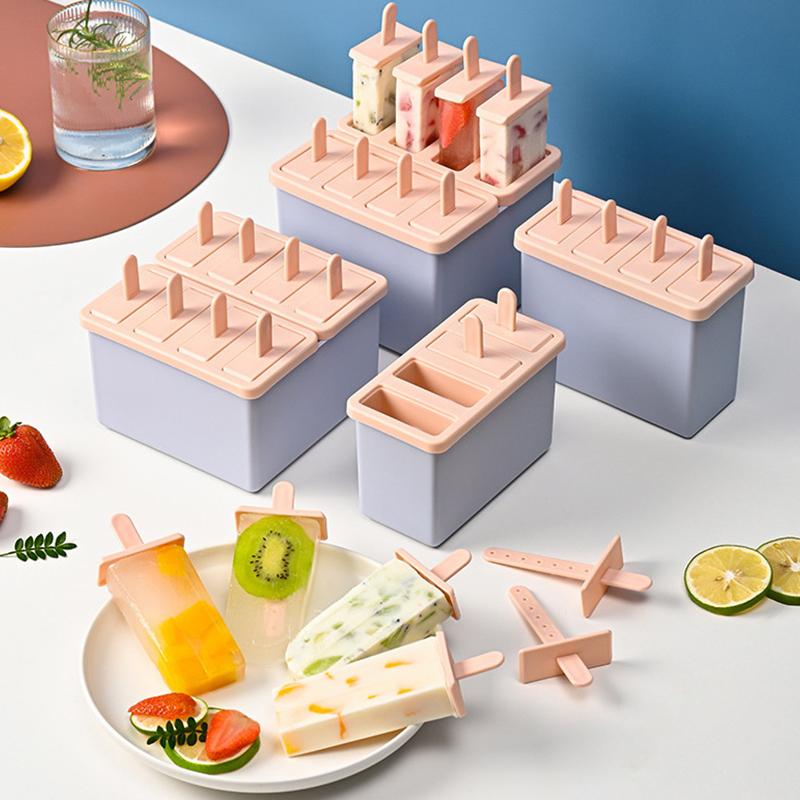 Popsicle/Sorbet Mold Food Grade Household Popsicle Making Frozen Ice Box Abrasive Tools With Lid Homemade Ice Cream Artifact