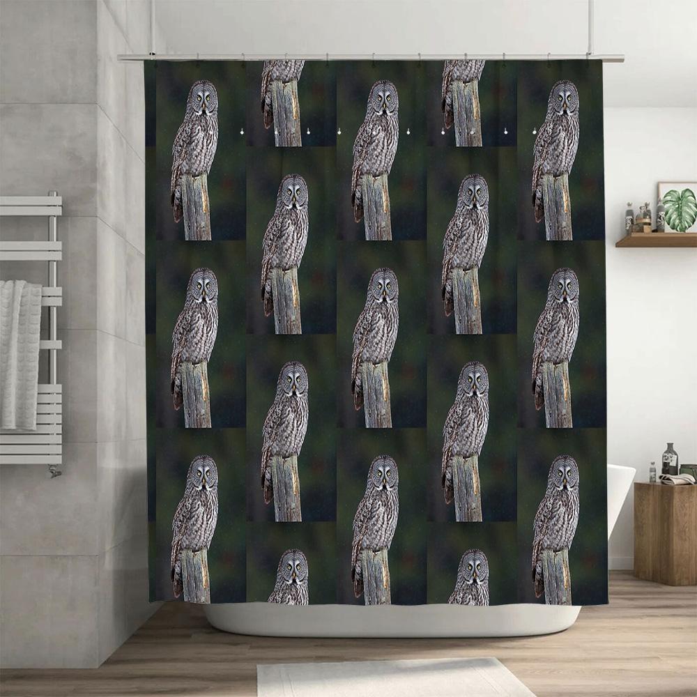 Unframed Nature Bird Shower Curtain Forest Wildlife Bathroom Decor Rustic Woodland Shower Curtain Sets Vintage Animal Pattern Ho
