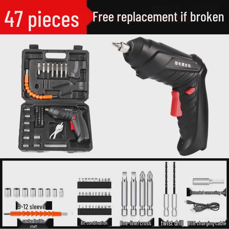 Rechargeable Multi-Functional Mini Electric Screwdriver Set with Lithium Battery for Household Use